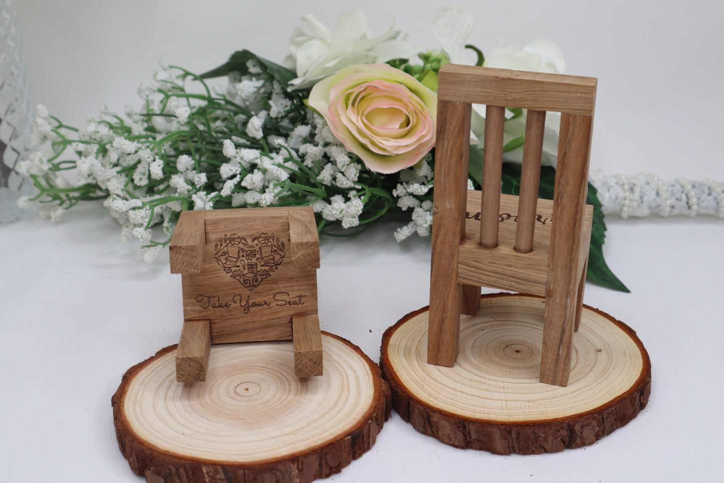 Chestnut handmade mini chair name place